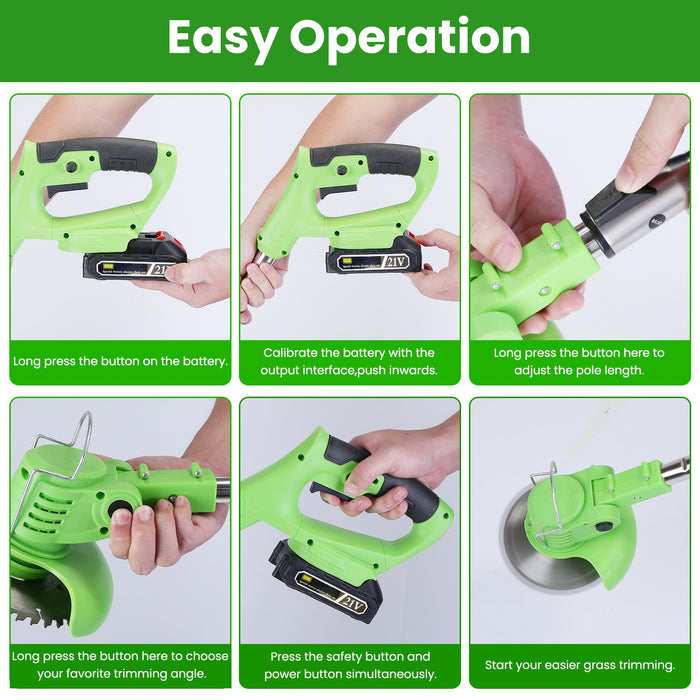 Cordless Electric Lawn Mower – 300W with Batteries and Blades