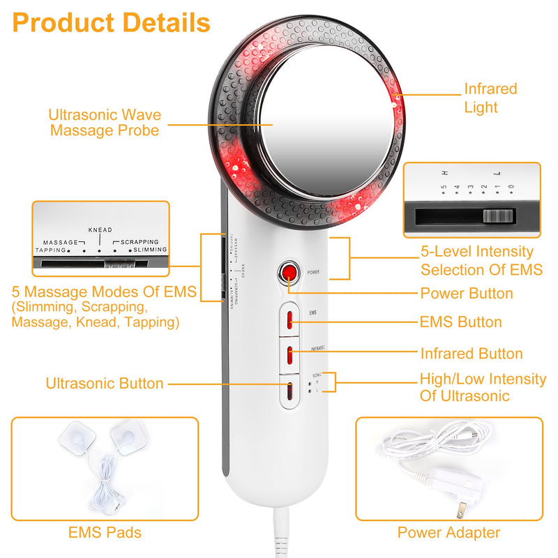 3-in-1 Body Massager – EMS, Ultrasound, and Infrared for Body Shaping and Skin Firming