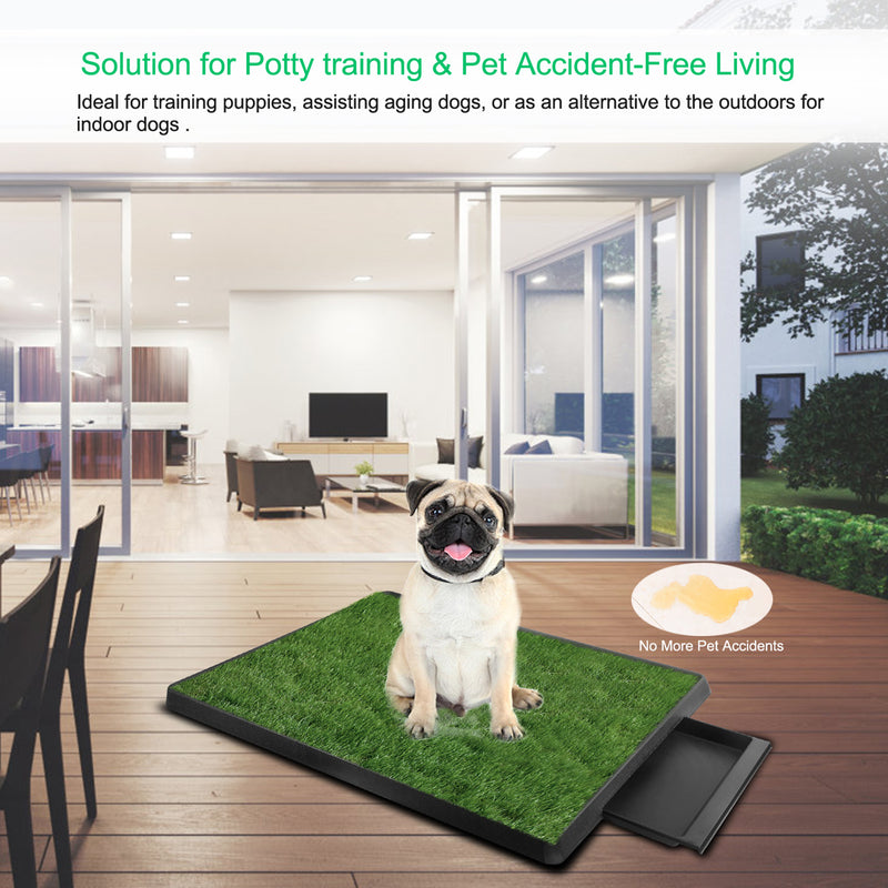 Dog Training Mat - Artificial Grass with Indoor/Outdoor Potty Tray