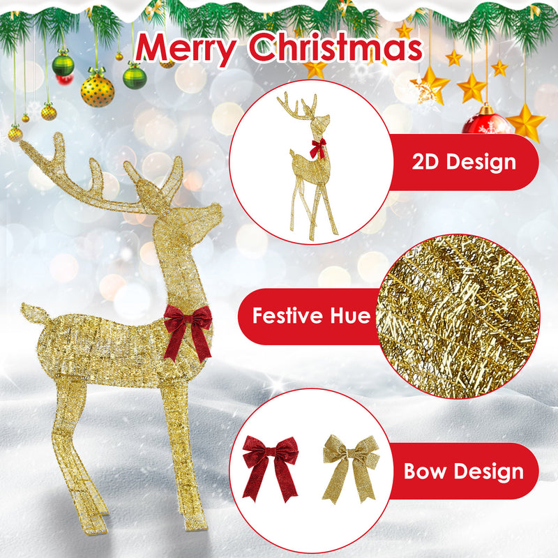 Illuminated Christmas Reindeer and Sleigh Decoration – 50 LEDs, 8 Modes