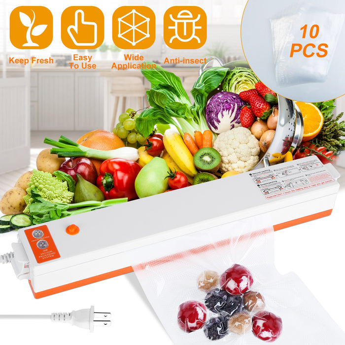 Food Vacuum Sealer Machine – Compact, Electric, and with 10 Bags Included