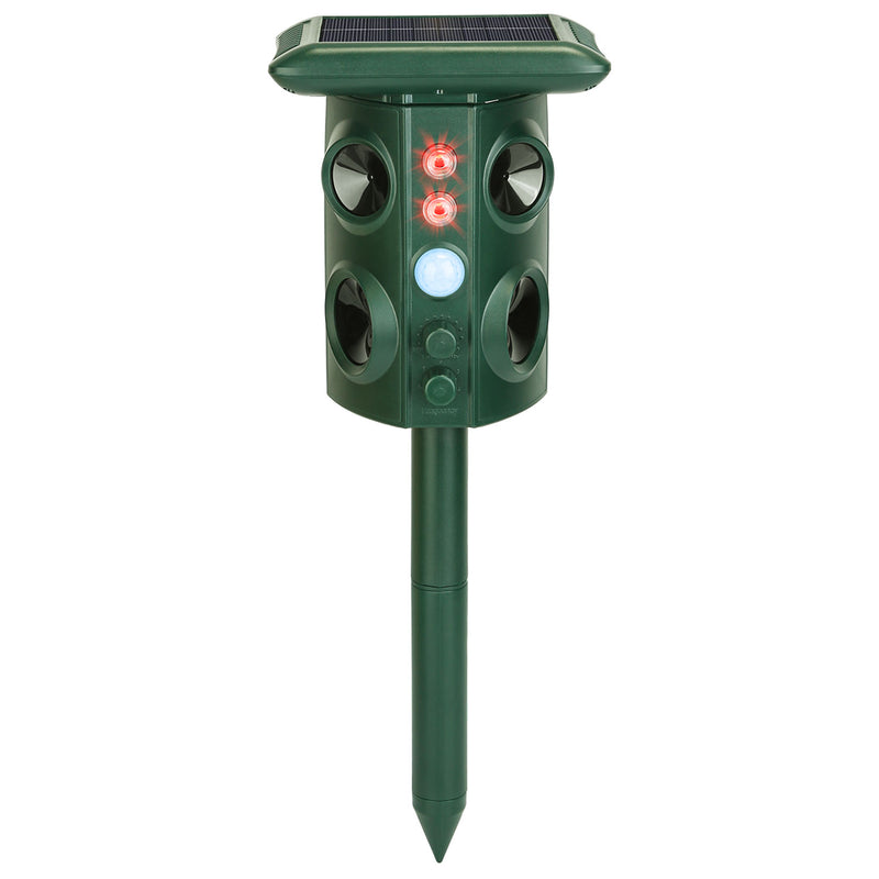 Solar Ultrasonic Animal Repellent - 5 Modes with PIR