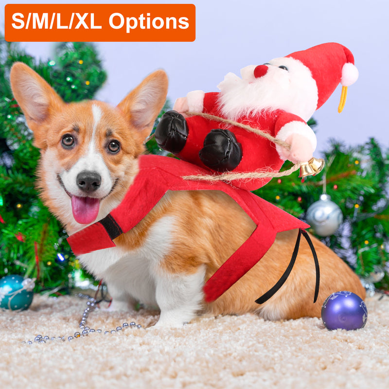 Christmas Costume for Dogs and Cats – Santa Claus Rider Outfit