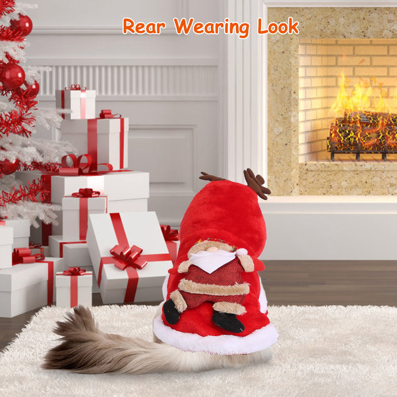 Christmas Pet Coat with Reindeer Antlers