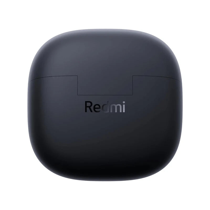 Audífonos Xiaomi Redmi Buds 6 Lite blancos con estuche de carga, vista frontal en fondo blanco