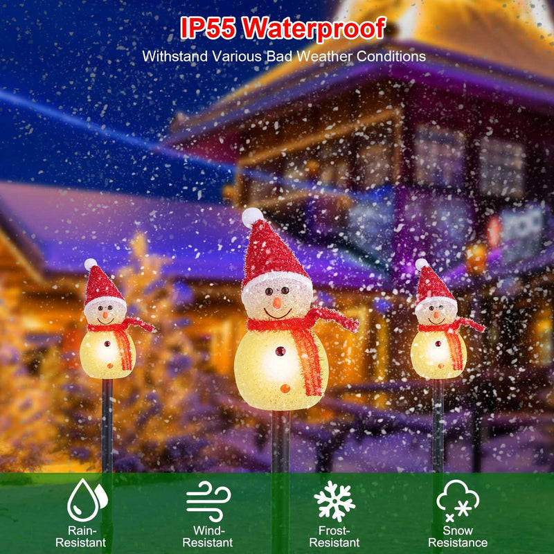 Solar Christmas Lights with Snowmen – IP55 Waterproof Outdoor Decoration