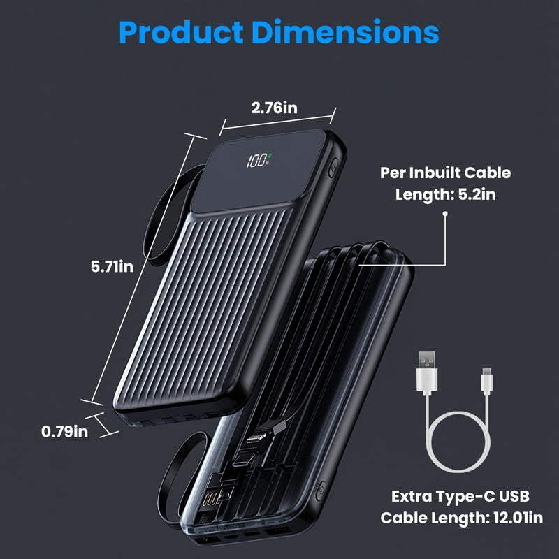High-Capacity Power Bank – 20000 mAh with Fast Charging and iOS/Android Compatibility