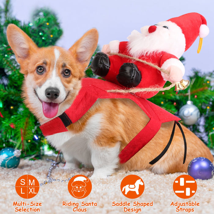 Christmas Costume for Dogs and Cats – Santa Claus Rider Outfit