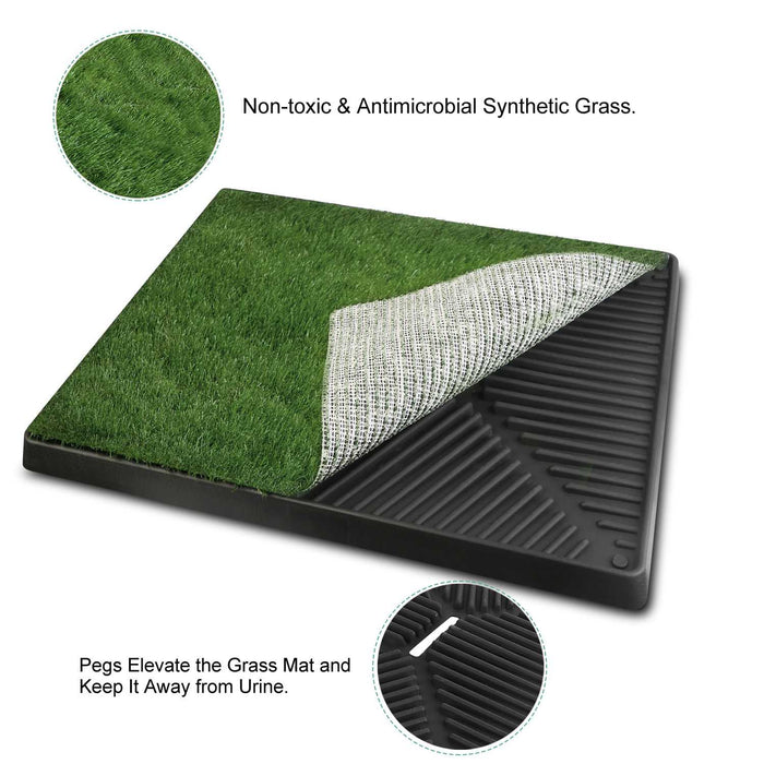 Dog Training Mat - Artificial Grass with Indoor/Outdoor Potty Tray