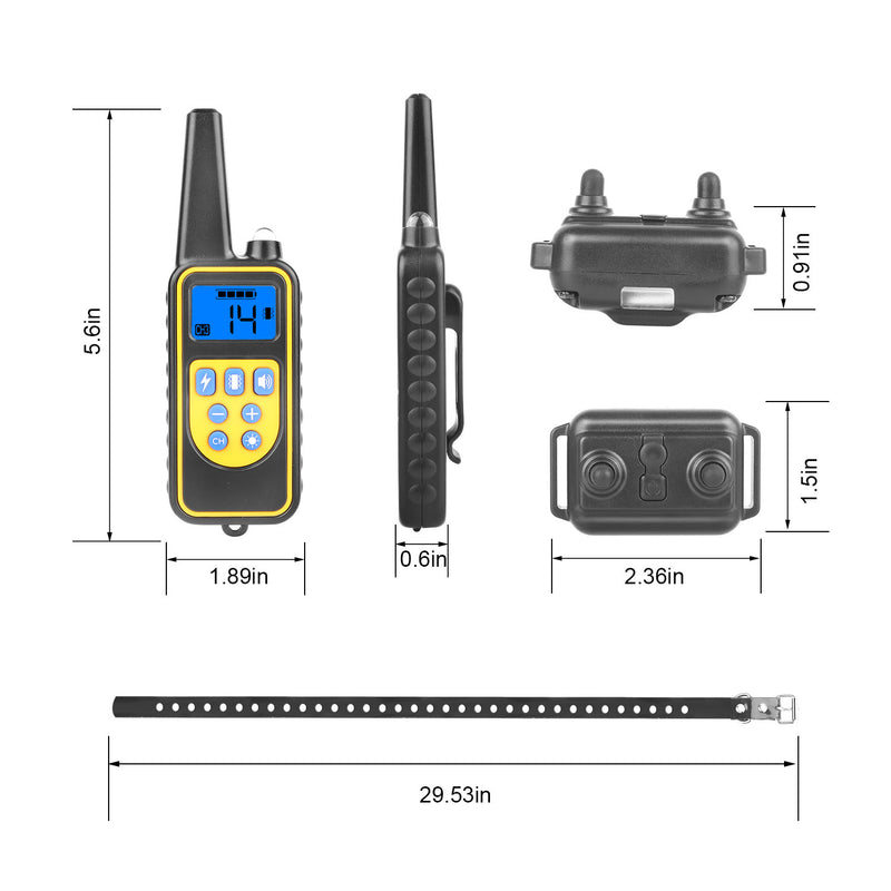 Dog Training Collar – 800m Remote Control, 4 Modes, IP67