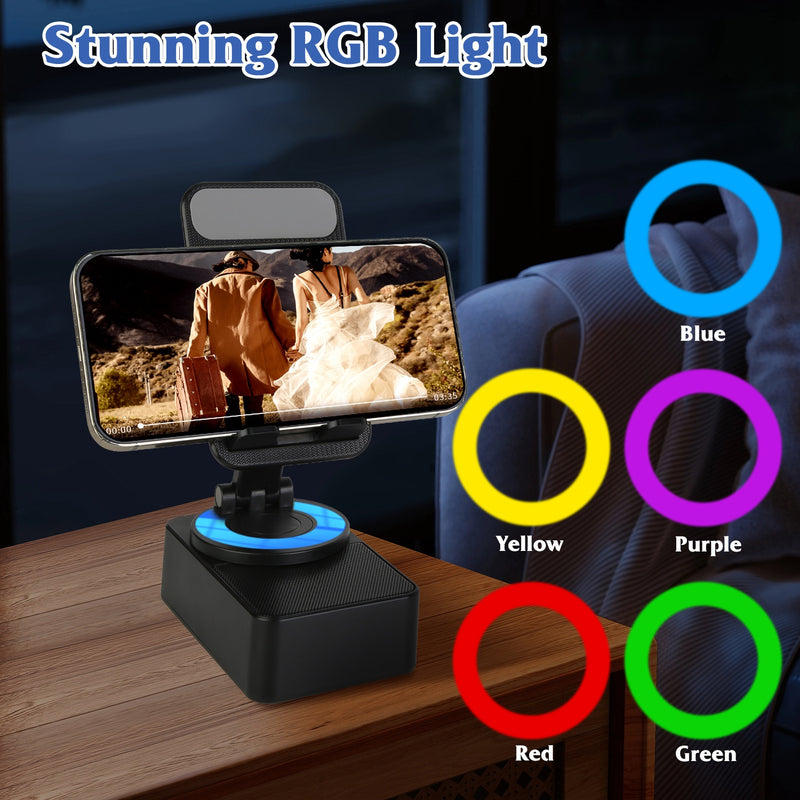 Foldable 360° Stand – Bluetooth Speaker with 5000mAh Battery and LED Light