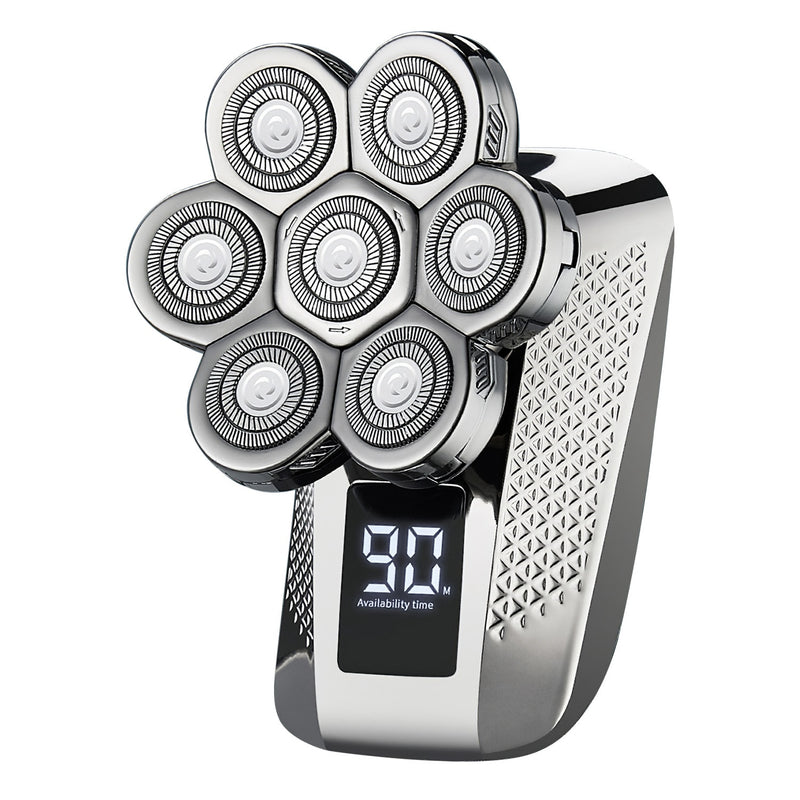 7D Electric Shaver – 5-in-1 Kit with Trimmer, Facial Brush, and LED Display