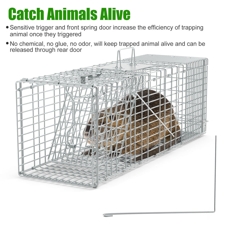 Galvanized Bamboo Humane Trap Cage – Extendable and Foldable