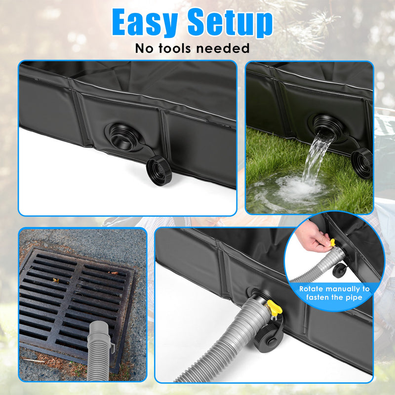 Portable Folding Shower Tray – PVC with Drainage Hose