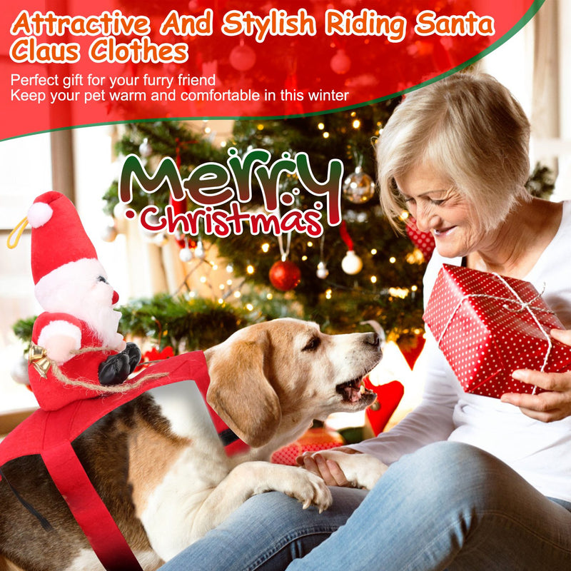 Christmas Costume for Dogs and Cats – Santa Claus Rider Outfit