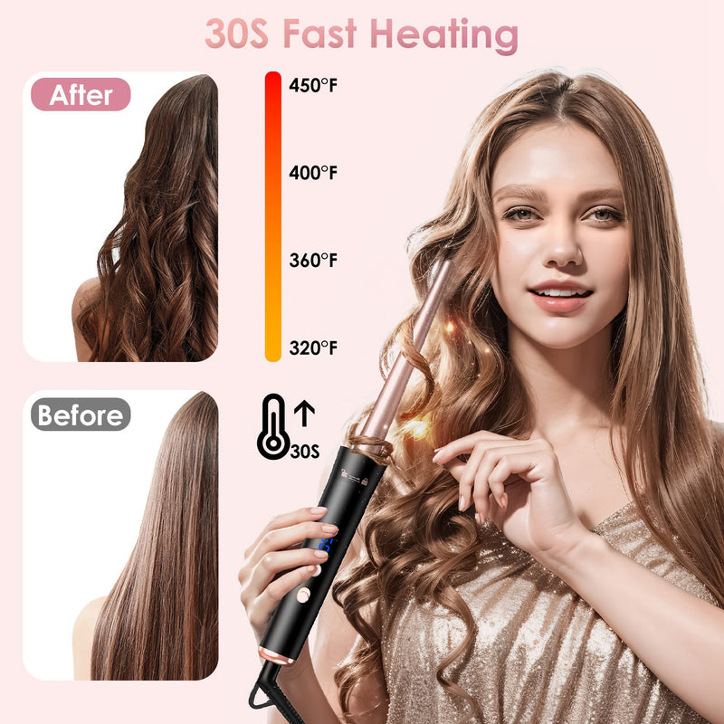 Anti-tangle Thermal Brush – 5-in-1 Curling Iron with 360° Swivel Cord