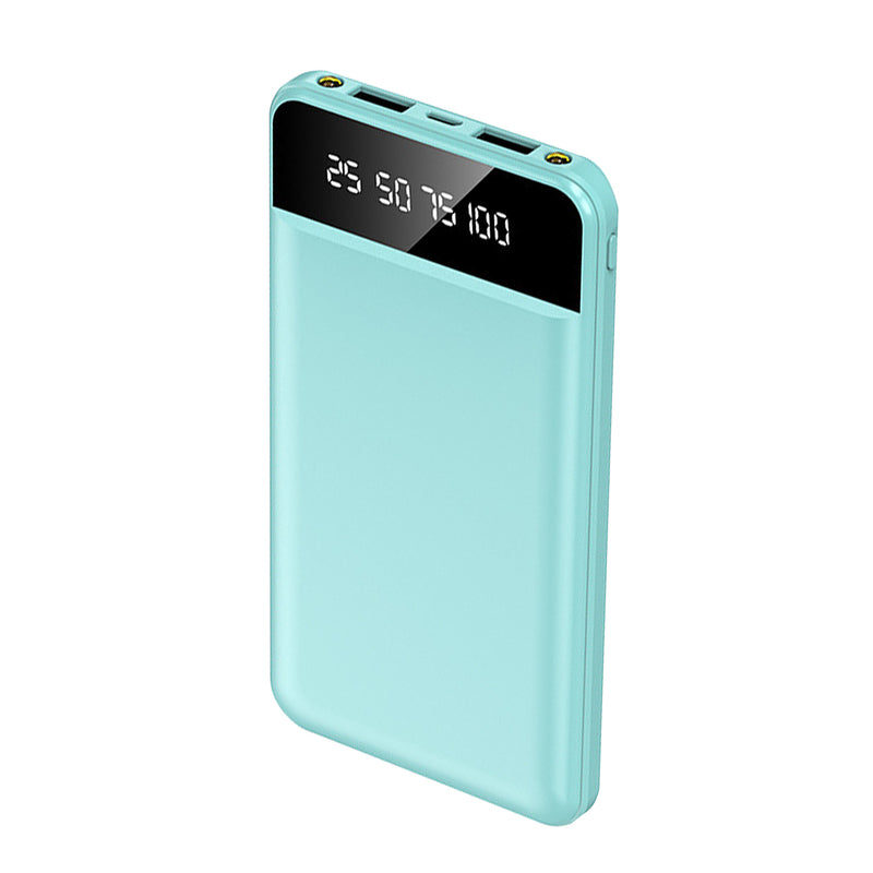 10000mAh Power Bank – Ultra-thin with 2 USB Ports and LED Flashlight