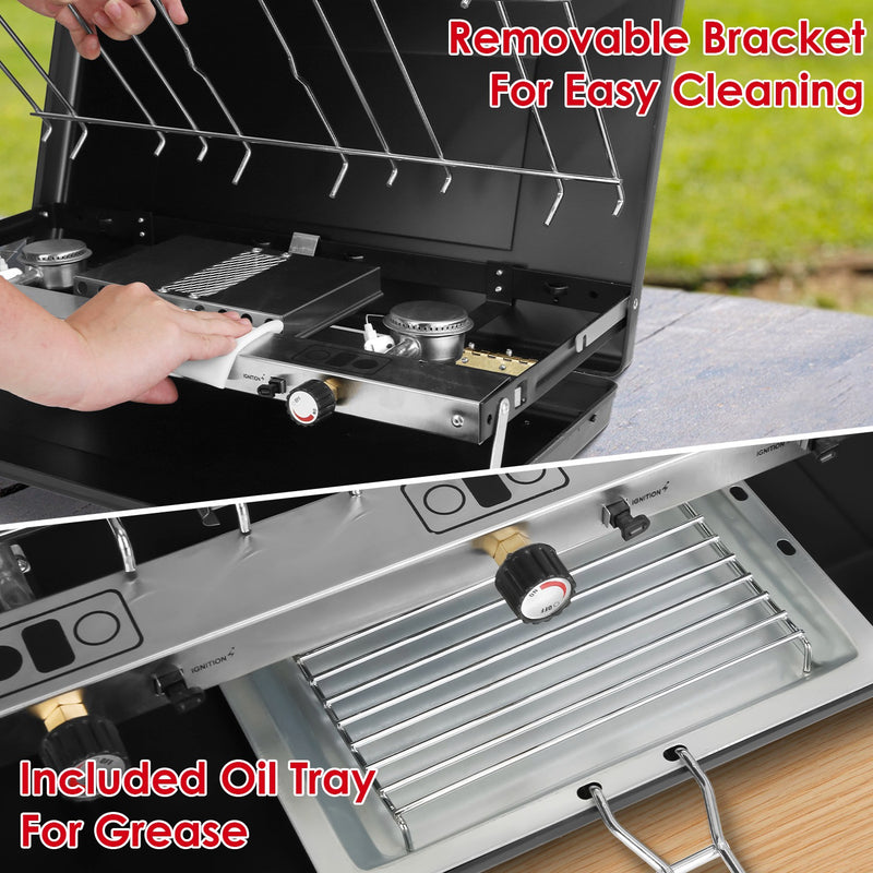 Portable Camping Stove 3 Burners – 20500 BTU Foldable