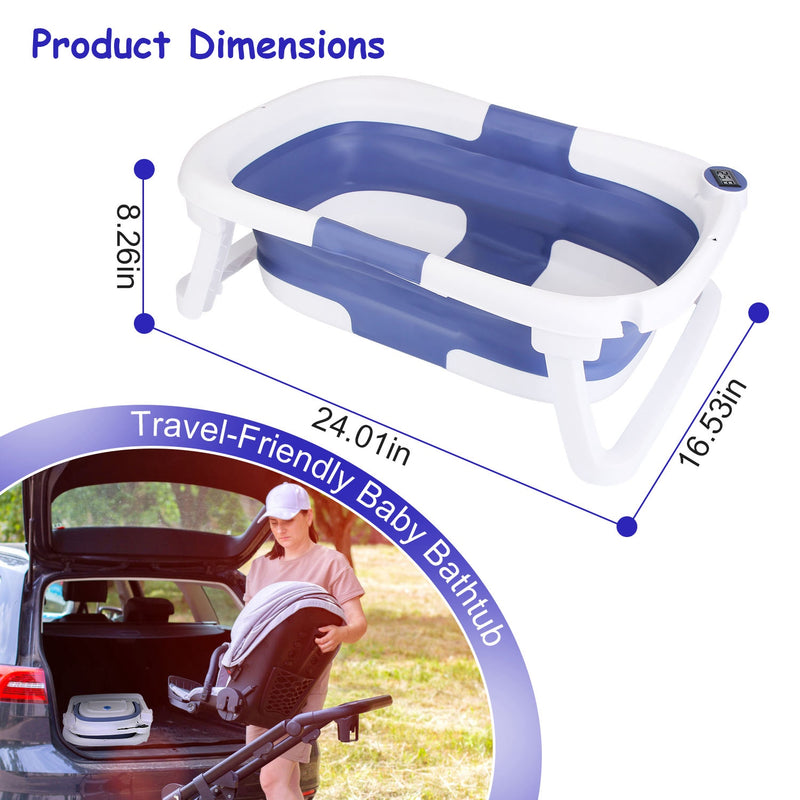 Portable Bathtub – Bathtub for Newborns and Toddlers with Easy Drain