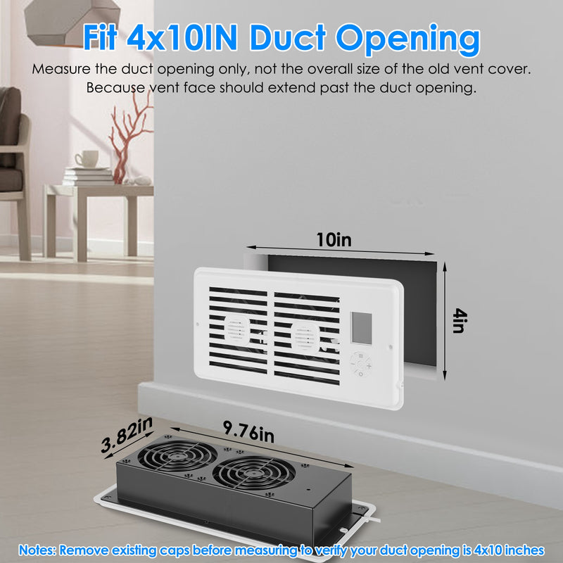 4x10 Smart Booster Fan – Dual Motor with Remote Control