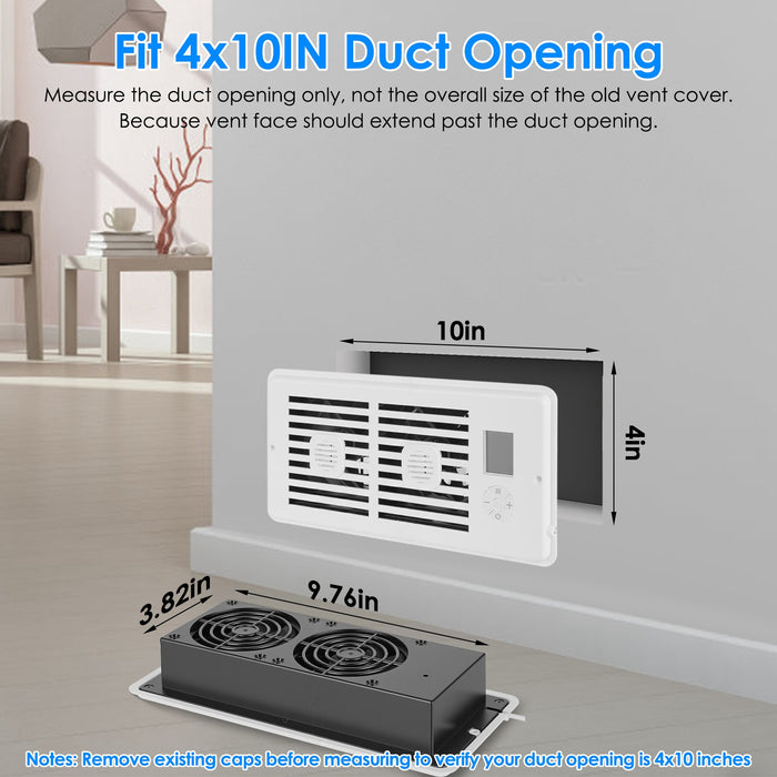 4x10 Smart Booster Fan – Dual Motor with Remote Control