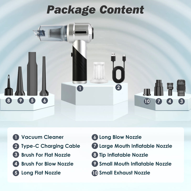 4-in-1 Portable Vacuum Cleaner – 20000PA Brushless Motor