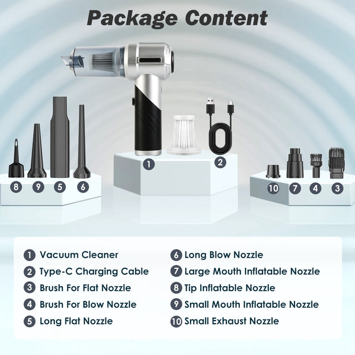 4-in-1 Portable Vacuum Cleaner – 20000PA Brushless Motor
