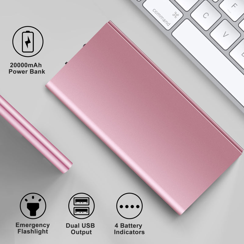 20000 mAh Portable Charger – Ultra-light Power Bank with 2 USB Ports
