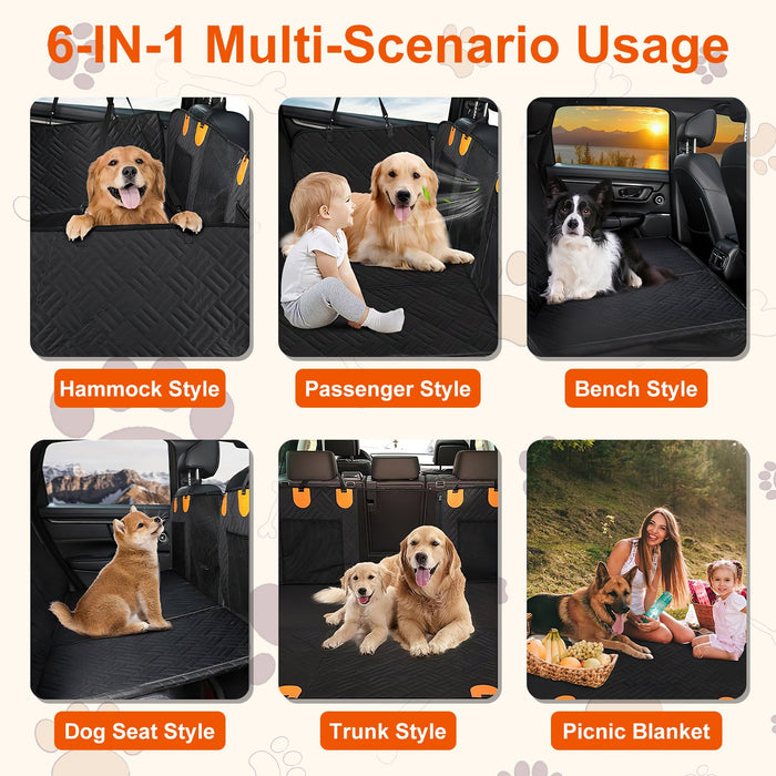 Rear Pet Seat Cover – Waterproof Hammock with Storage Pocket