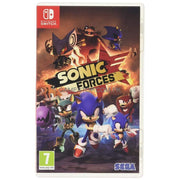 Videojuego Sonic Forces para Nintendo Switch, caja con ilustración del personaje Sonic en acción, en color vibrante.