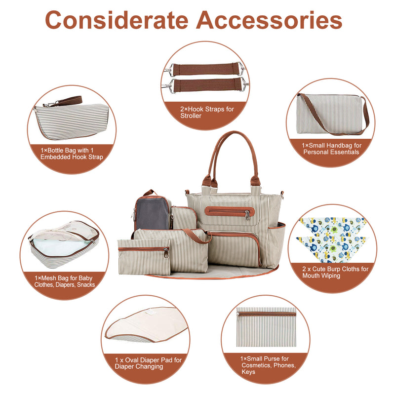 8-Piece Diaper Bag Set – Practical and Spacious for Babies