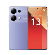 Teléfono Xiaomi Redmi Note 13 Pro con pantalla de 6.67", 256GB, 8GB RAM y doble SIM, en color lavanda.