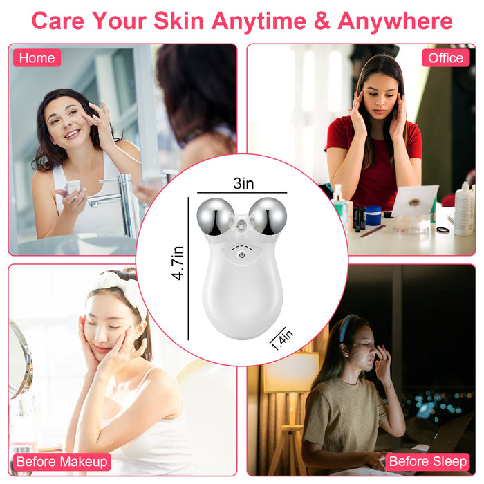 1Pc Microcurrent Face Massager Rechargeable Face and Neck Roller Intelligent Facial Massager with 5 Modes for Skin Tightening, Lifting, and Wrinkle Reduction