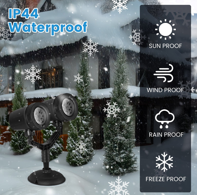 LED Snowflake Projector – Dual Adjustable Head IP44