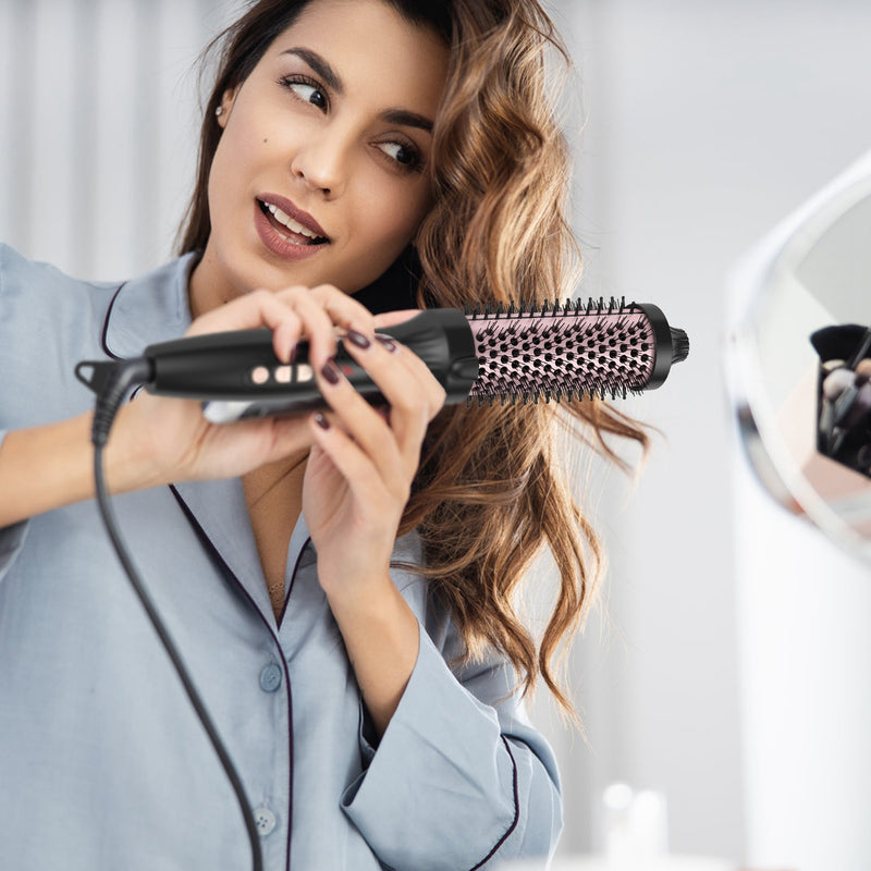3-in-1 Thermal Brush - Straightener, Curler, and Comb with 10 Temperature Settings