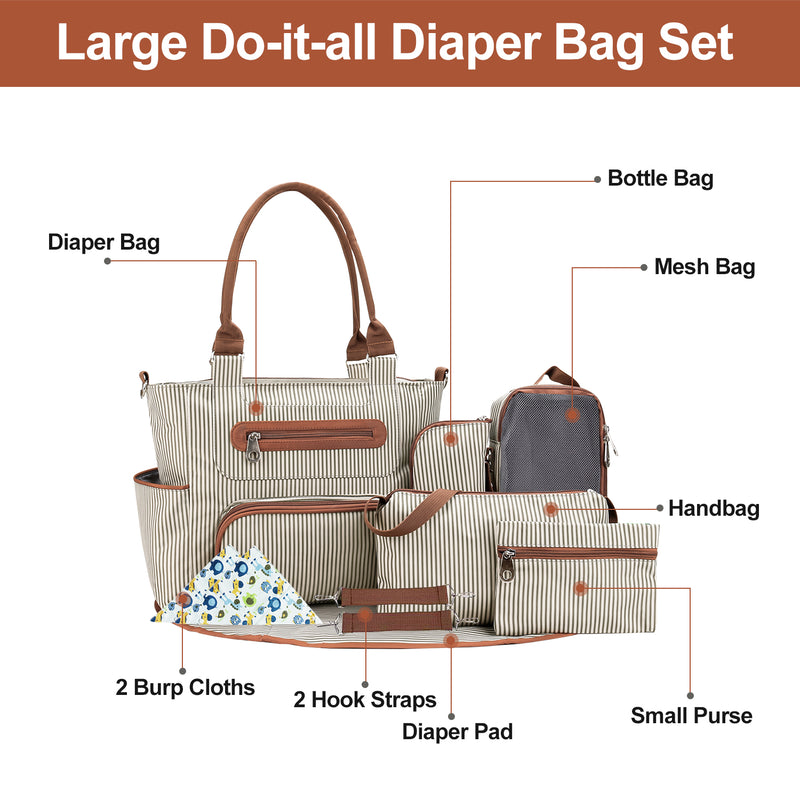 8-Piece Diaper Bag Set – Practical and Spacious for Babies