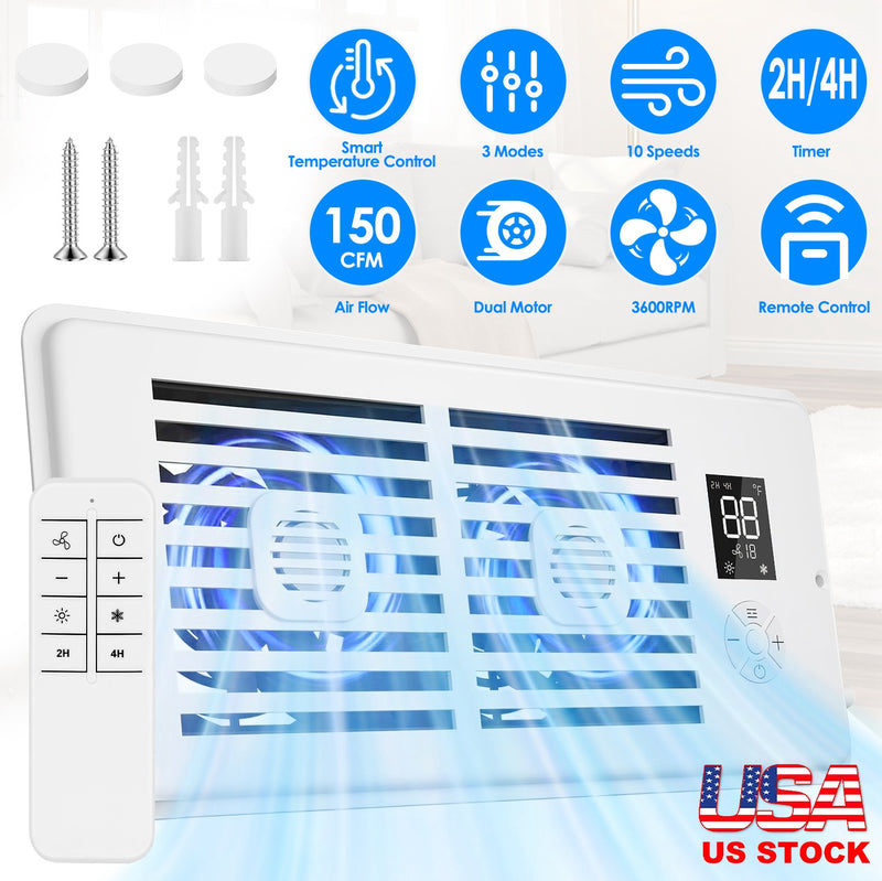 4x10 Smart Booster Fan – Dual Motor with Remote Control