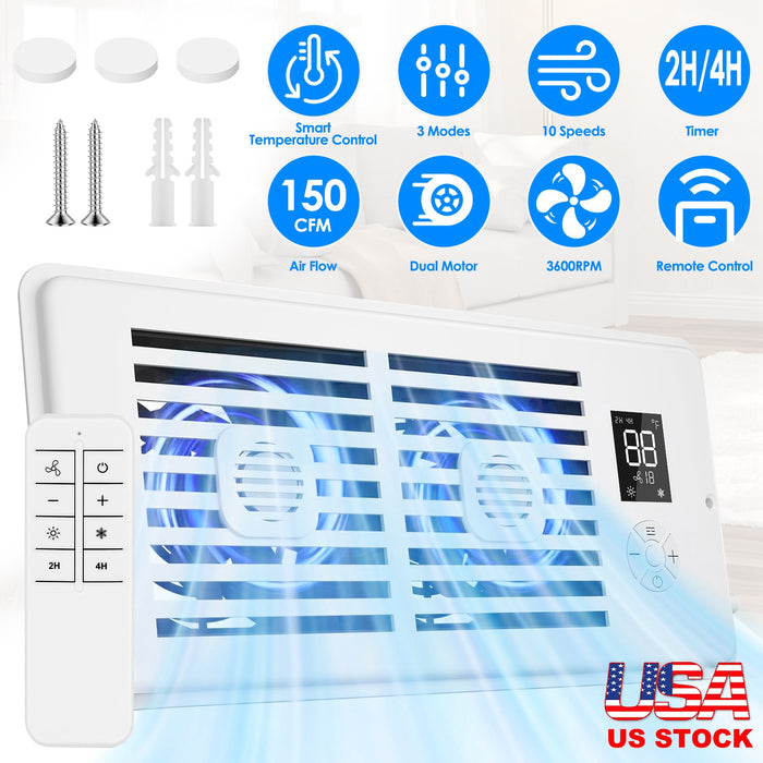 4x10 Smart Booster Fan – Dual Motor with Remote Control