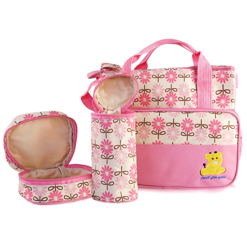 Multifunctional Diaper Bag – 5 Pieces with Changing Pad and Organizer Bags