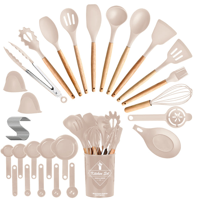 Complete Kitchen and Baking Utensil Set – 35 Pieces with Utensil Holder