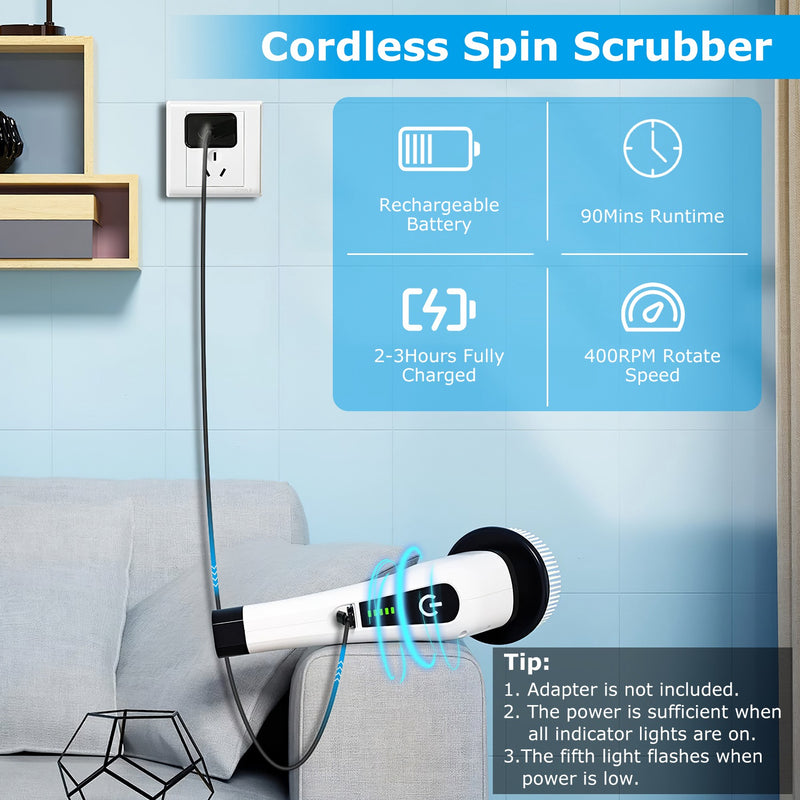 Portable Electric Spin Scrubber – Deep Cleaning for Tub, Floor, and Tiles