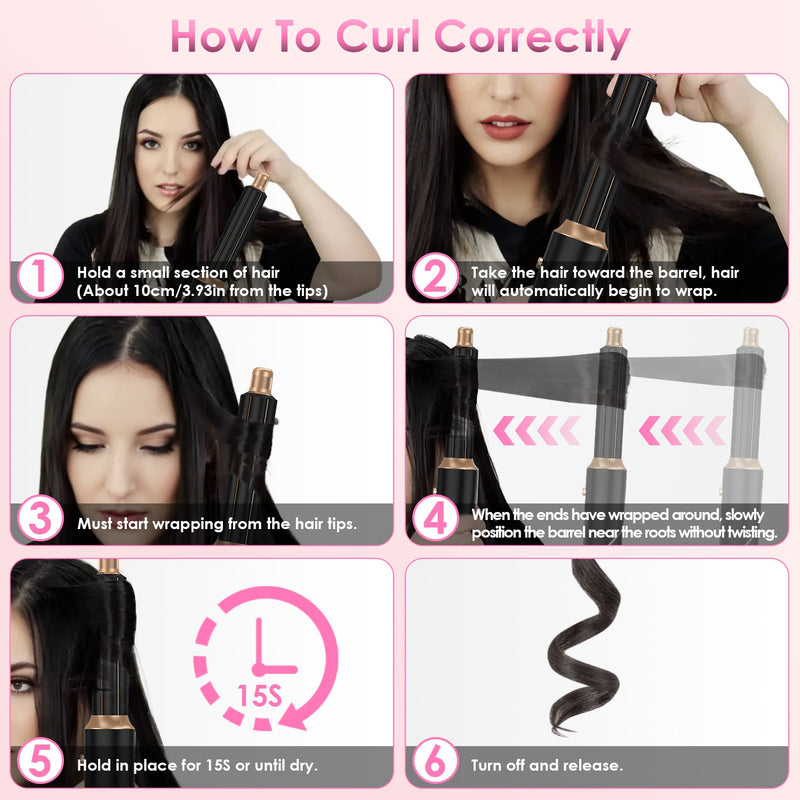 Hot Air Brush – 5-in-1 Kit for Straightening, Curling, and Drying Hair