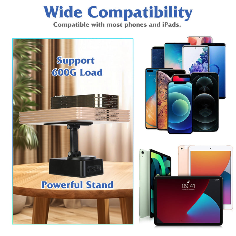 Foldable 360° Stand – Bluetooth Speaker with 5000mAh Battery and LED Light