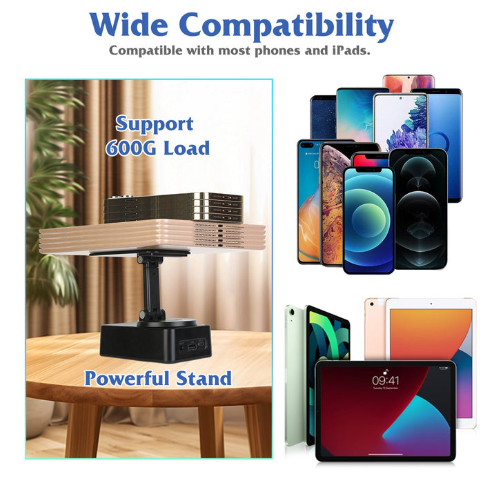 Foldable 360° Stand – Bluetooth Speaker with 5000mAh Battery and LED Light
