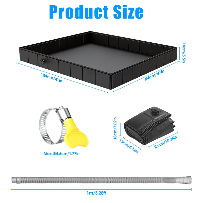 Portable Folding Shower Tray – PVC with Drainage Hose