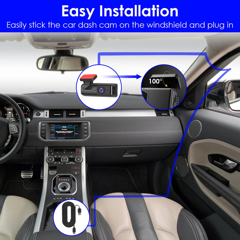 Front Car Camera – 2K HD with IPS Screen, Loop Recording, and 32GB Card