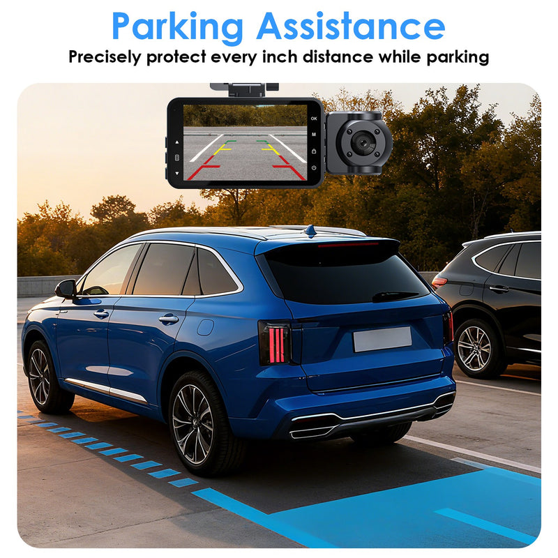 3-Channel Dashcam – Full HD 1080P with WiFi and Night Vision
