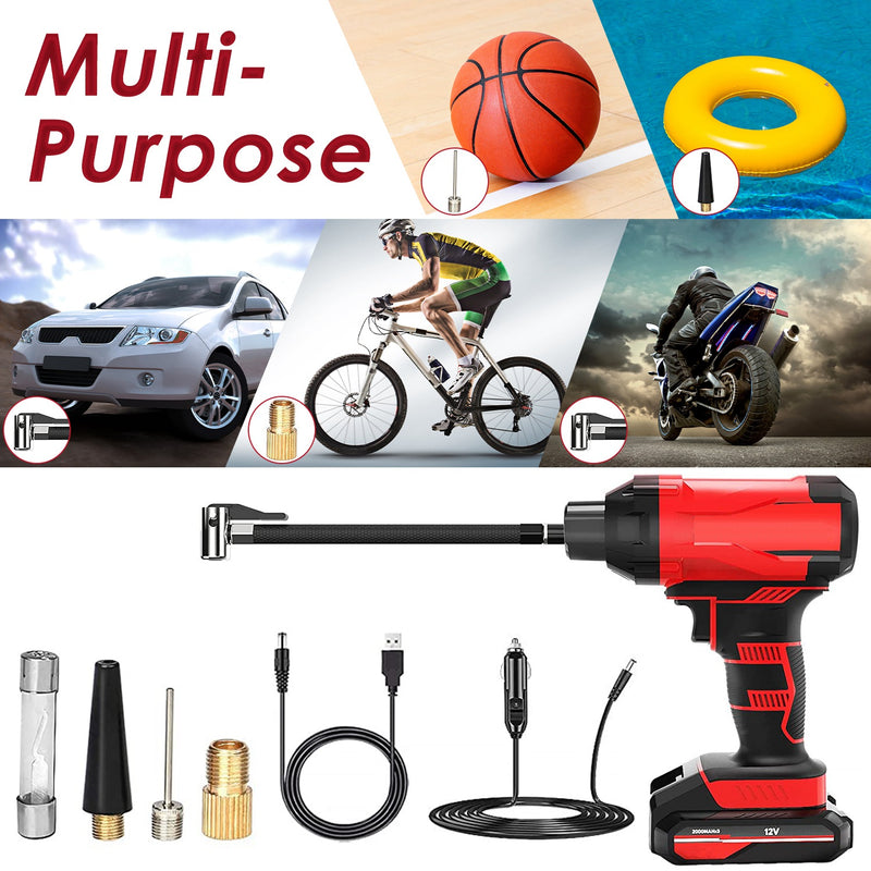 Portable Air Compressor – 150 PSI Cordless Tire Inflator for Car, Motorcycle, and Bicycle