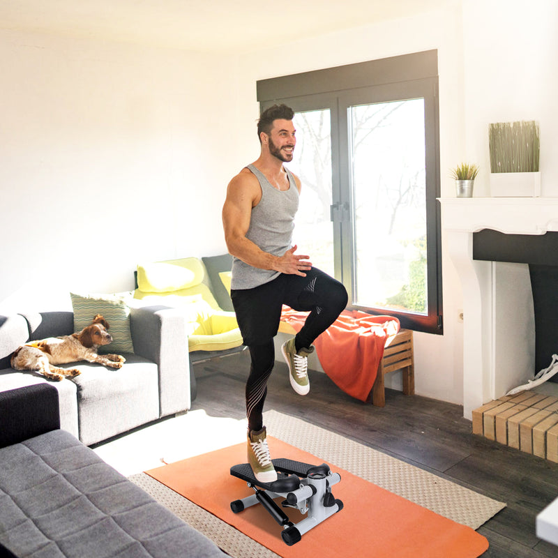 Compact Fitness Stepper – Step Machine with Bands and LCD Display