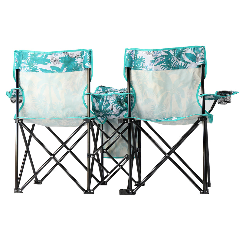 Double Folding Chair with Umbrella – Portable for Outdoor Use